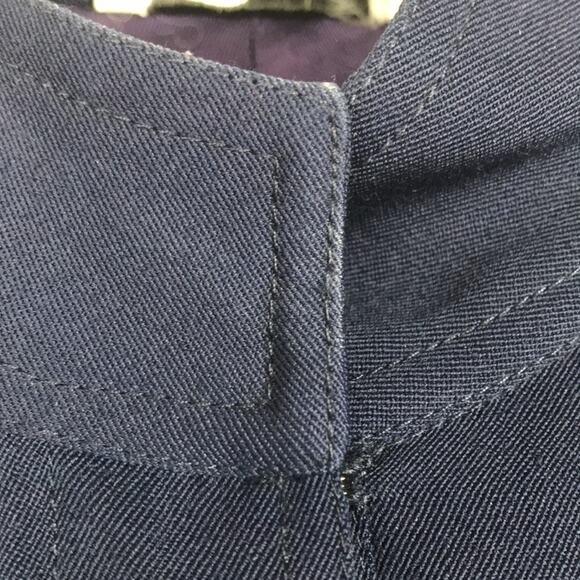 Vintage Rouie Long Sleeve Shirt Dress Button Front Navy Pockets Career Size 8 - Picture 8 of 16